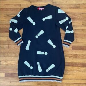 Melange Girl by Kidichic Knit Sweater Dress Girls Size 10 Black Knee Length